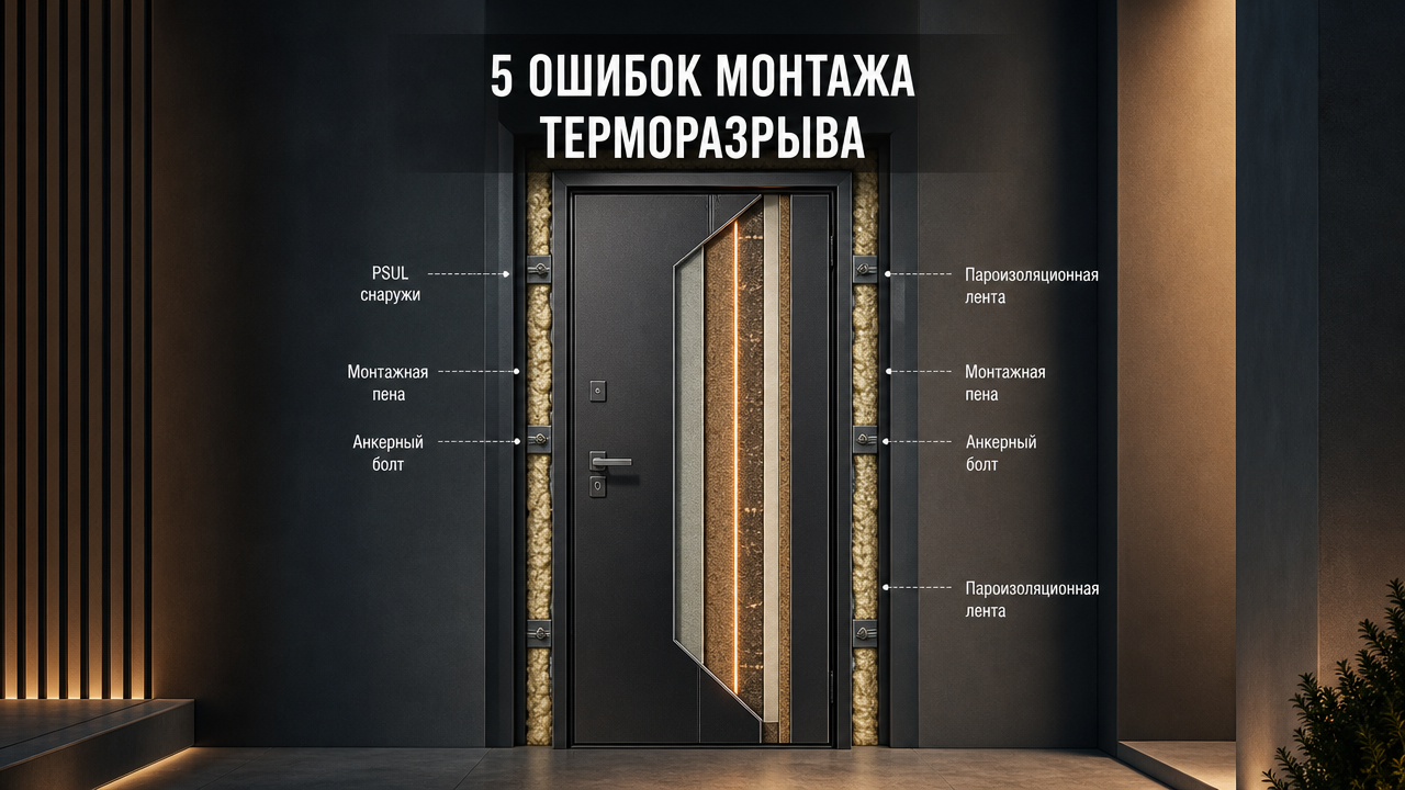 Установка двери с терморазрывом: 5 ошибок монтажа, которые убивают теплоизоляцию