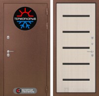 Входная дверь Термо Магнит 01 - Беленый дуб, стекло черное