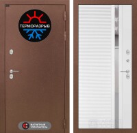 Входная дверь Термо Магнит 31 - Белый софт, зеркальная вставка с тонировкой