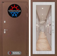 Входная дверь Термо Магнит с Зеркалом 18 - Сандал белый