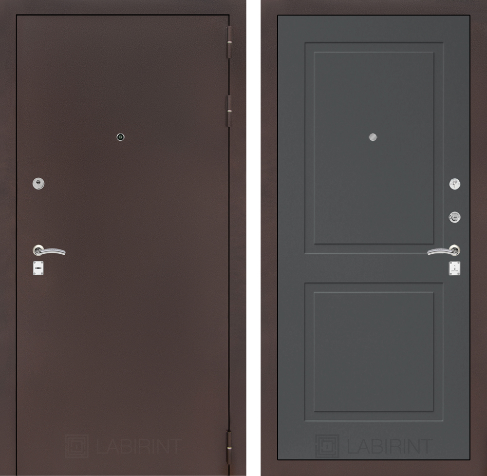 Входная дверь Классик антик медный 11 - Графит софт